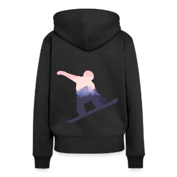 Snowboarder Snowboard Sport d'hiver Sport de montagne Sport d'hiver - Sweat à capuche Premium bio Femme - noir - Dos - Julia (174cm)