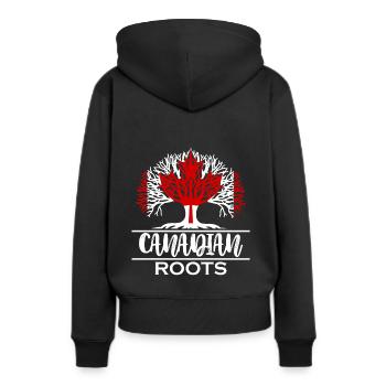 Feuille d'érable du Canada - Sweat à capuche Premium bio Femme - noir - Dos - Julia (174cm)