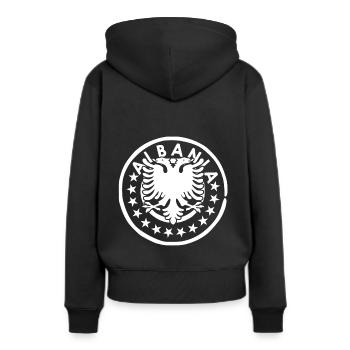 Albanien Albanischer Adler Heimatland Herkunft - Frauen Premium Bio Hoodie - Schwarz - Hinten - Julia (174cm)