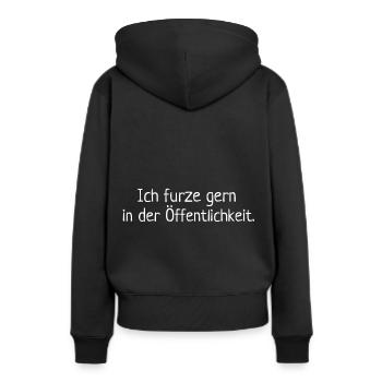 Je pète péter merde cadeau dégoûtant merde - Sweat à capuche Premium bio Femme - noir - Dos - Julia (174cm)