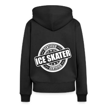 Schlittschuh - Frauen Premium Bio Hoodie - Schwarz - Hinten - Julia (174cm)