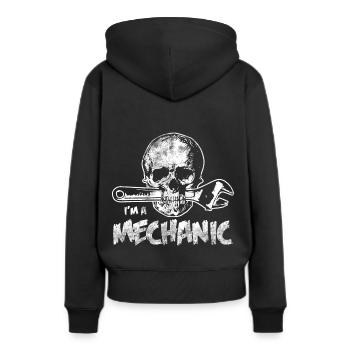 Mechaniker - Frauen Premium Bio Hoodie - Schwarz - Hinten - Julia (174cm)