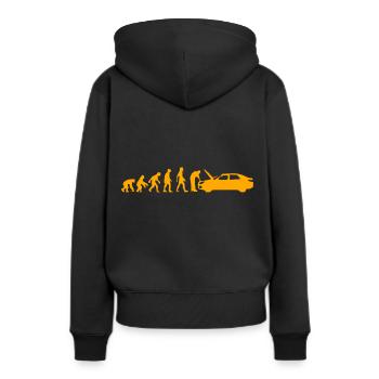 Mechaniker - Frauen Premium Bio Hoodie - Schwarz - Hinten - Julia (174cm)