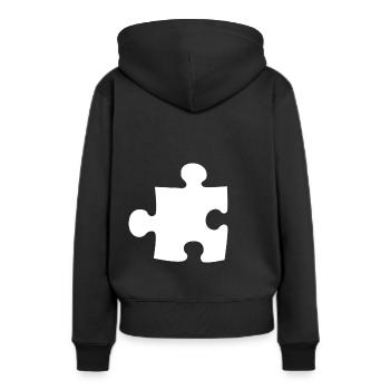Pièce du puzzle Partenaire Couple Couple Couple d'amoureux - Sweat à capuche Premium bio Femme - noir - Dos - Julia (174cm)