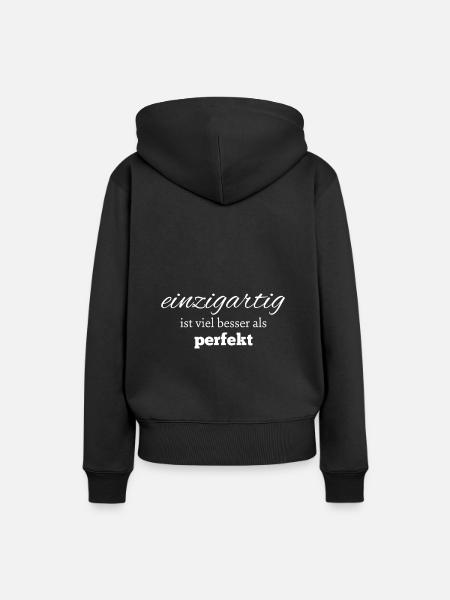 lo único es mucho mejor que lo perfecto - Sudadera con capucha prémium ecológica para mujer - negro