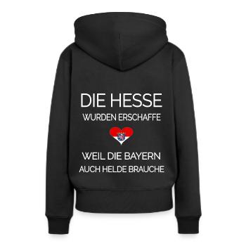 Hessen - Frauen Premium Bio Hoodie - Schwarz - Hinten - Julia (174cm)