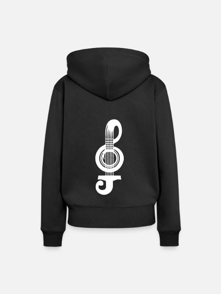 Gitarre Musikverein Musiker Melodie musikalisch - Frauen Premium Bio Hoodie - Schwarz