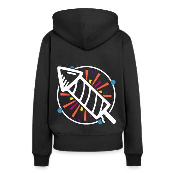 Silvester Rakete funkeln Explosion Nacht dunkel - Frauen Premium Bio Hoodie - Schwarz - Hinten - Julia (174cm)