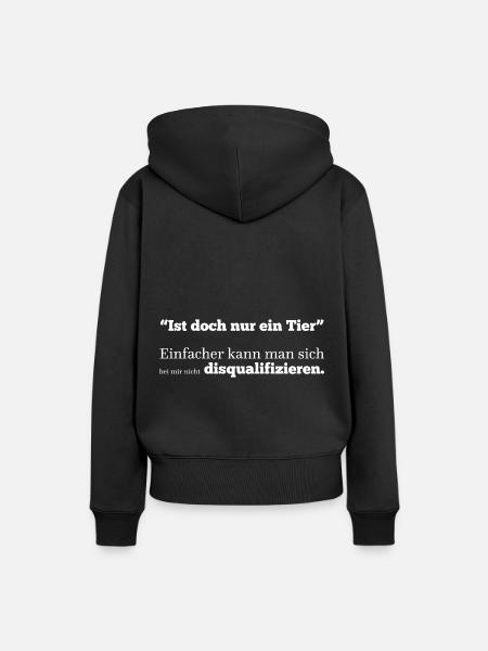 Es sólo un animal diciendo vegano vegetariano - Sudadera con capucha prémium ecológica para mujer - negro