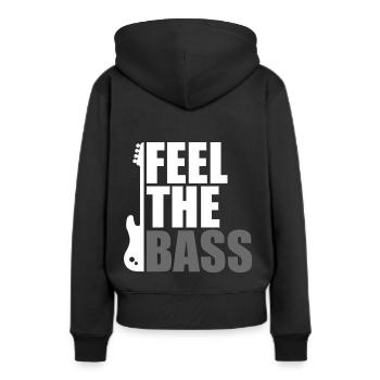 Bass - Sweat à capuche Premium bio Femme - noir - Dos - Julia (174cm)