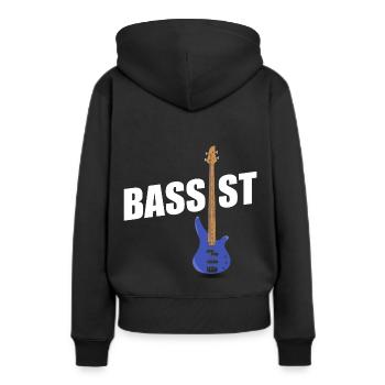 bassiste - Sweat à capuche Premium bio Femme - noir - Dos - Julia (174cm)