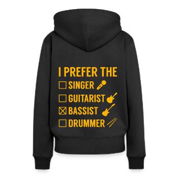 bassiste - Sweat à capuche Premium bio Femme - noir - Dos - Julia (174cm)