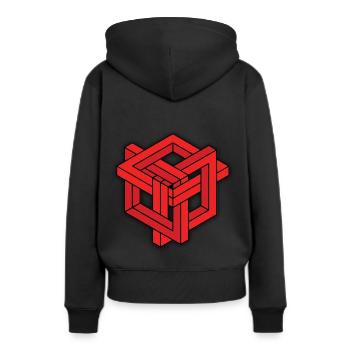 Illusion d’optique - Sweat à capuche Premium bio Femme - noir - Dos - Julia (174cm)