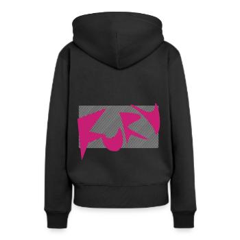 Fury - Wut - Frauen Premium Bio Hoodie - Schwarz - Hinten - Julia (174cm)