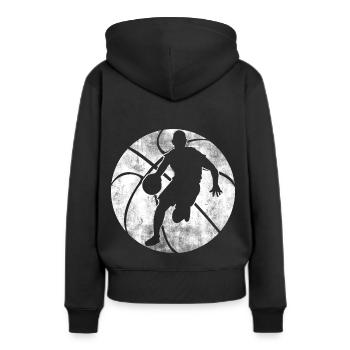 Basketball Basketballer Dribbling Streetball Sport - Frauen Premium Bio Hoodie - Schwarz - Hinten - Julia (174cm)