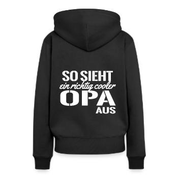 Opa Spruch cooler Opa lustige Sprueche - Frauen Premium Bio Hoodie - Schwarz - Hinten - Julia (174cm)