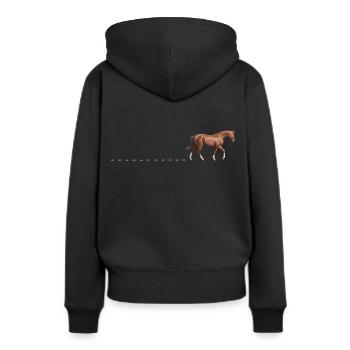 Hippodromes Équitation Hippodromes Cavaliers Chevaux - Sweat à capuche Premium bio Femme - noir - Dos - Julia (174cm)