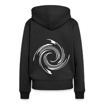 Swirl spirale idée de cadeau de chemise motif gribouillis - Sweat à capuche Premium bio Femme - noir - Dos - Julia (174cm)