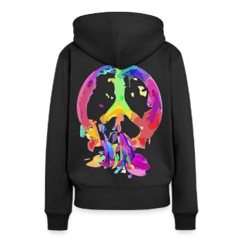 Symbole de la paix - Sweat à capuche Premium bio Femme - noir - Dos - Julia (174cm)