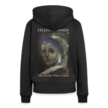 The pearl was a fake - Frauen Premium Bio Hoodie - Schwarz - Hinten - Julia (174cm)