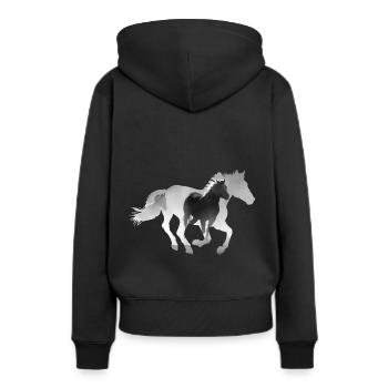Cheval au galop - Sweat à capuche Premium bio Femme - noir - Dos - Julia (174cm)