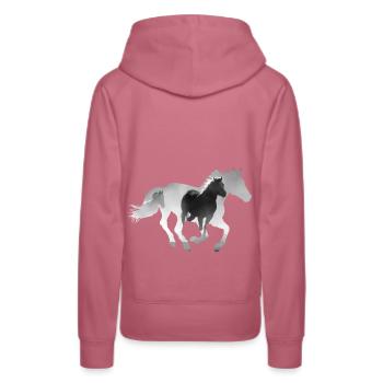 Cheval au galop - Sweat à capuche Premium bio Femme - mauve - Dos - Isabella (175cm)