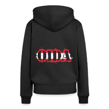 Oida - dialecte autrichien âge - Sweat à capuche Premium bio Femme - noir - Dos - Julia (174cm)