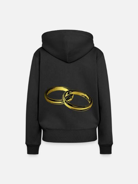 Ringe Hochzeit Verlobung Jahrestag - Frauen Premium Bio Hoodie - Schwarz