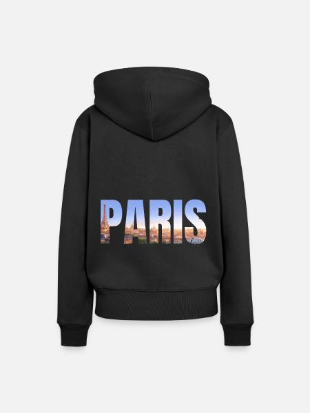 Paris City - Frauen Premium Bio Hoodie - Schwarz