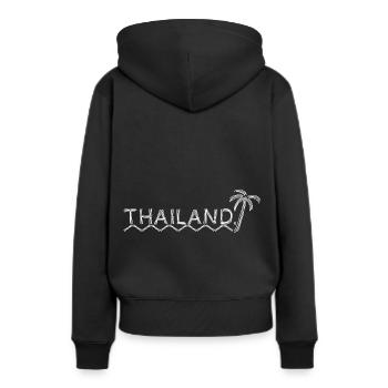 Thaïlande - Sweat à capuche Premium bio Femme - noir - Dos - Julia (174cm)