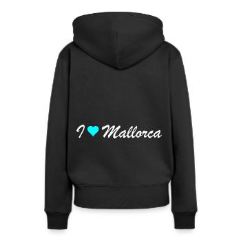 Majorque - Sweat à capuche Premium bio Femme - noir - Dos - Julia (174cm)