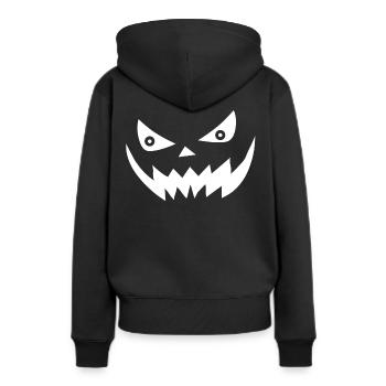 Grimace d’Halloween blanc - Sweat à capuche Premium bio Femme - noir - Dos - Julia (174cm)