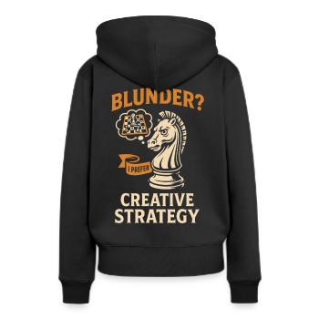 Schnitzer? Ich Bevorzuge Kreatives - Frauen Premium Bio Hoodie - Schwarz - Hinten - Julia (174cm)