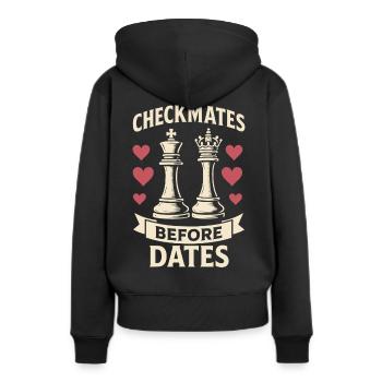Joueur d’échecs échec et mat avant les dates - Sweat à capuche Premium bio Femme - noir - Dos - Julia (174cm)