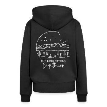 Hautes, Carpates, Pologne, Slovaquie, Randonnée, Camping - Sweat à capuche Premium bio Femme - noir - Dos - Julia (174cm)