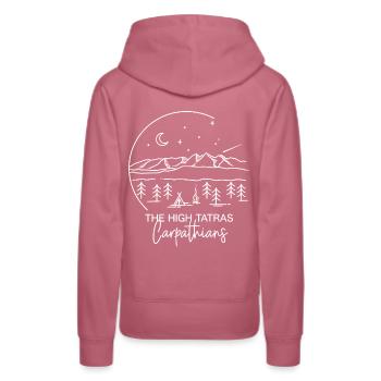 Hohe Karpaten Polen Slowakei Wandern Camping - Frauen Premium Bio Hoodie - Malve - Hinten - Isabella (175cm)