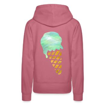 crème glacée - Sweat à capuche Premium bio Femme - mauve - Dos - Isabella (175cm)