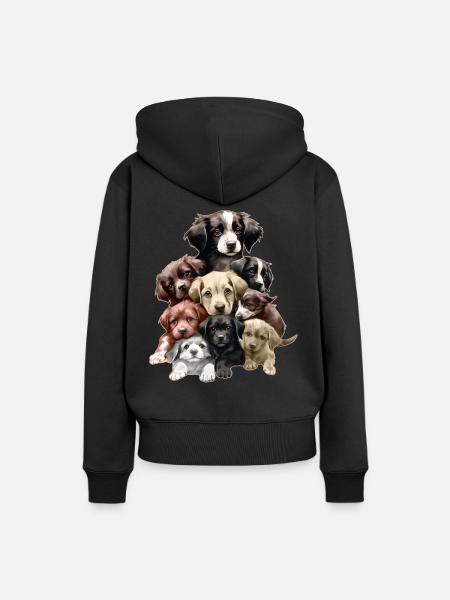 Lustige Hunde - Frauen Premium Bio Hoodie - Schwarz