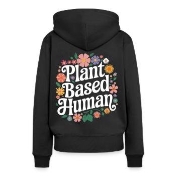 Végétarien Végétalien Végétarien Végétarien - Sweat à capuche Premium bio Femme - noir - Dos - Julia (174cm)