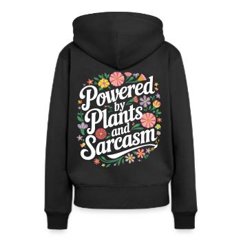 Végétarien Végétalien Végétarien Végétarien - Sweat à capuche Premium bio Femme - noir - Dos - Julia (174cm)
