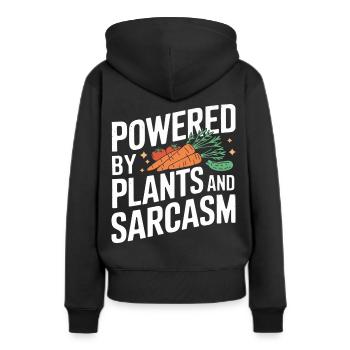 Végétarien Végétalien Végétarien Végétarien - Sweat à capuche Premium bio Femme - noir - Dos - Julia (174cm)