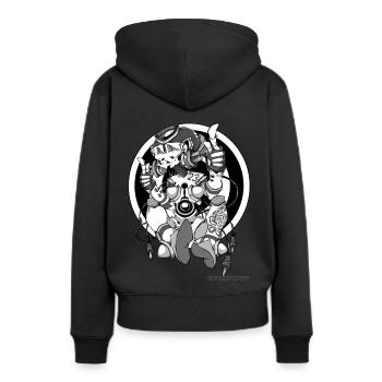 Cyborg 23 - Sweat à capuche Premium bio Femme - noir - Dos - Julia (174cm)