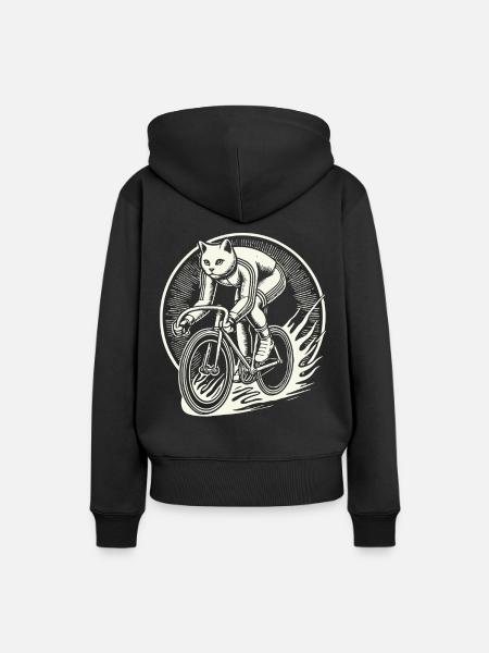 Katten Fiets Ontwerp voor Vrouwen met Humor - Vrouwen Premium Bio hoodie - zwart