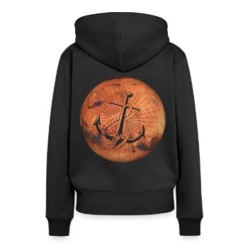 Crazy Mars - Ancre - Sweat à capuche Premium bio Femme - noir - Dos - Julia (174cm)