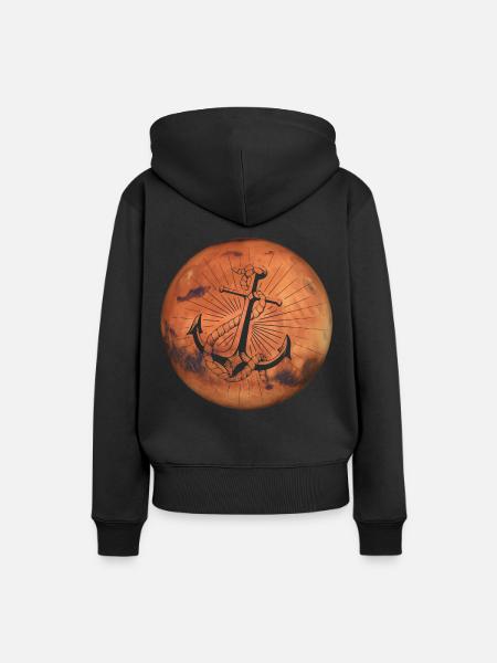 Crazy Mars - Anker - Frauen Premium Bio Hoodie - Schwarz