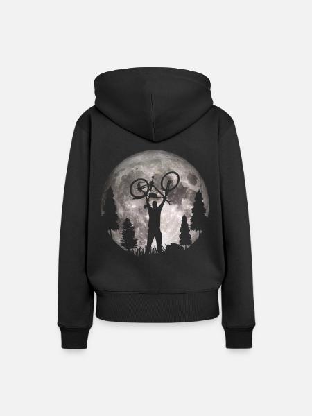 MTB - Luna - Mountain Bikers - Felpa con cappuccio ecologica premium da donna - nero