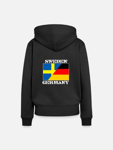 Zweden Duitsland, Duitsland Zweden, vlag shirt - Ekologisk premiumluvtröja dam - svart