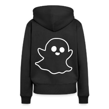 Geist - Frauen Premium Bio Hoodie - Schwarz - Hinten - Julia (174cm)