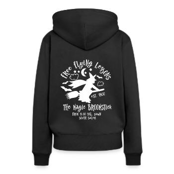 Witch Magic Halloween Broomstick Fly Gift - Women’s Premium Organic Hoodie - black - Back - Julia (174cm)