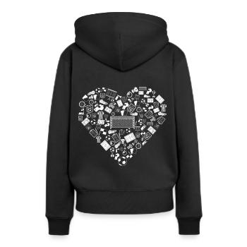 J'aime le football | Stade de sports de balle - Sweat à capuche Premium bio Femme - noir - Dos - Julia (174cm)